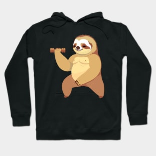 Sloth with a dumbbell Hoodie